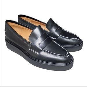 ATP ATELIER | Monsano Flatform Black Leather Loafers in Size EU 37 / US 7
